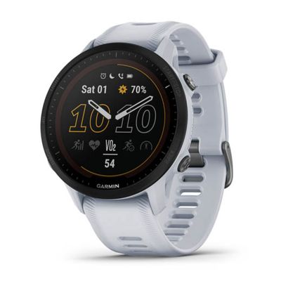 GARMIN Forerunner 955 Solar GPS สมาร์ทวอทช์ (46 mm, ตัวเรือนสี White Stone, สายสี White Stone)